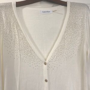 Calvin Klein white cardigan